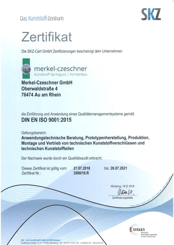 SKZ Zertifikat ISO 9001 2015_2018-2021